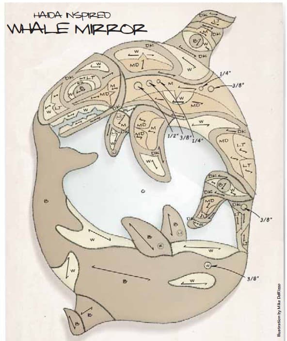 Haida Inspired Whale Mirror