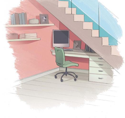 under stairs office