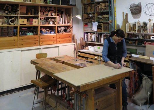 Earnshaw shares a large Toronto studio with a host of other makers. Industrial space is becoming more and more scarce in the city, but Earnshaw is lucky to work close to her home.