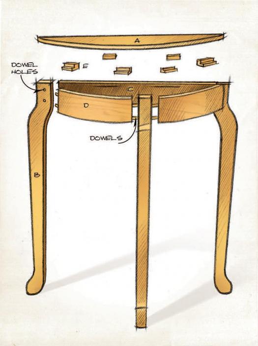 Demilune table