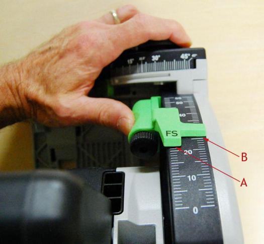 Push-and-slide cutting adjustment