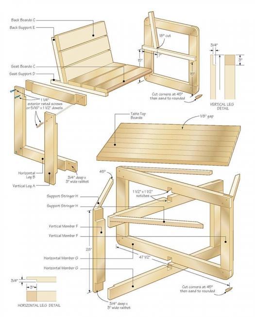 Outdoor dining set - Canadian Woodworking