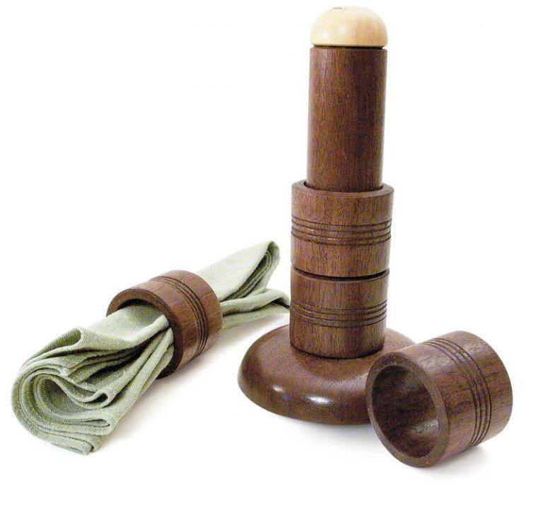 Napkin rings and stand