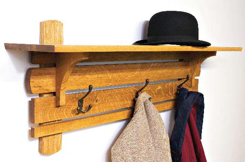 Arts & Crafts hat and coat shelf