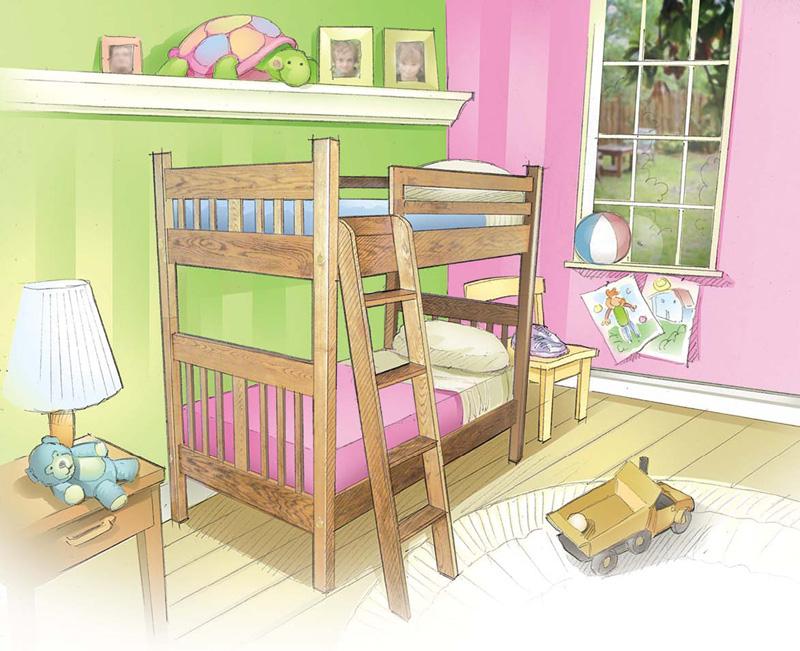 >Mission Style Bunk Bed