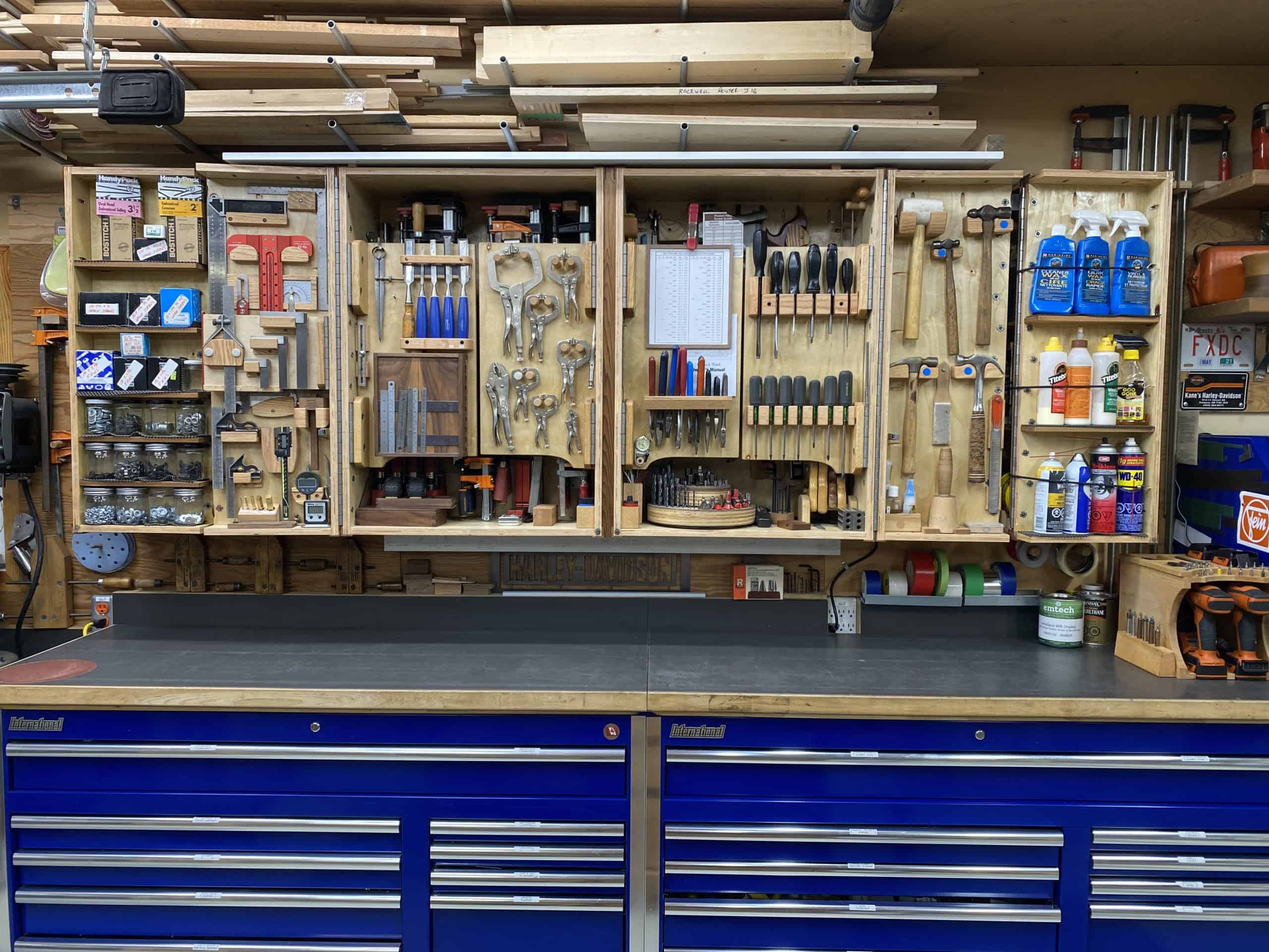 Wall mounted tool cabinet