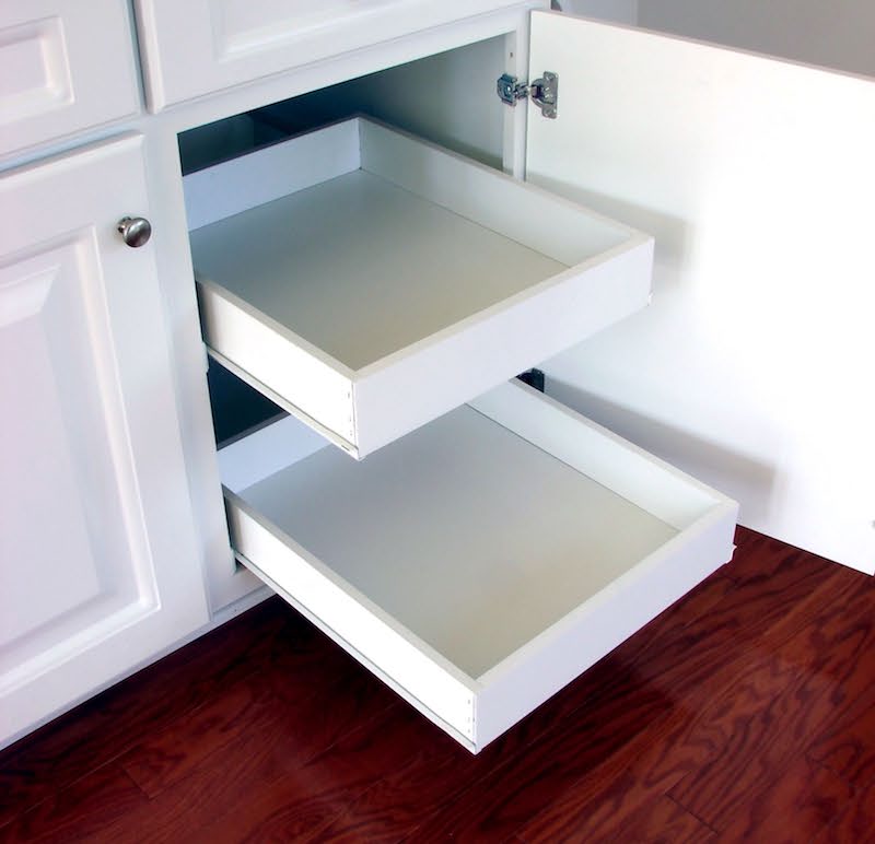 >Install kitchen pullout shelves