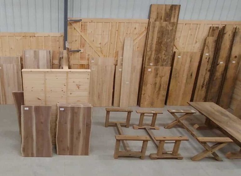 Wood shed table tops
