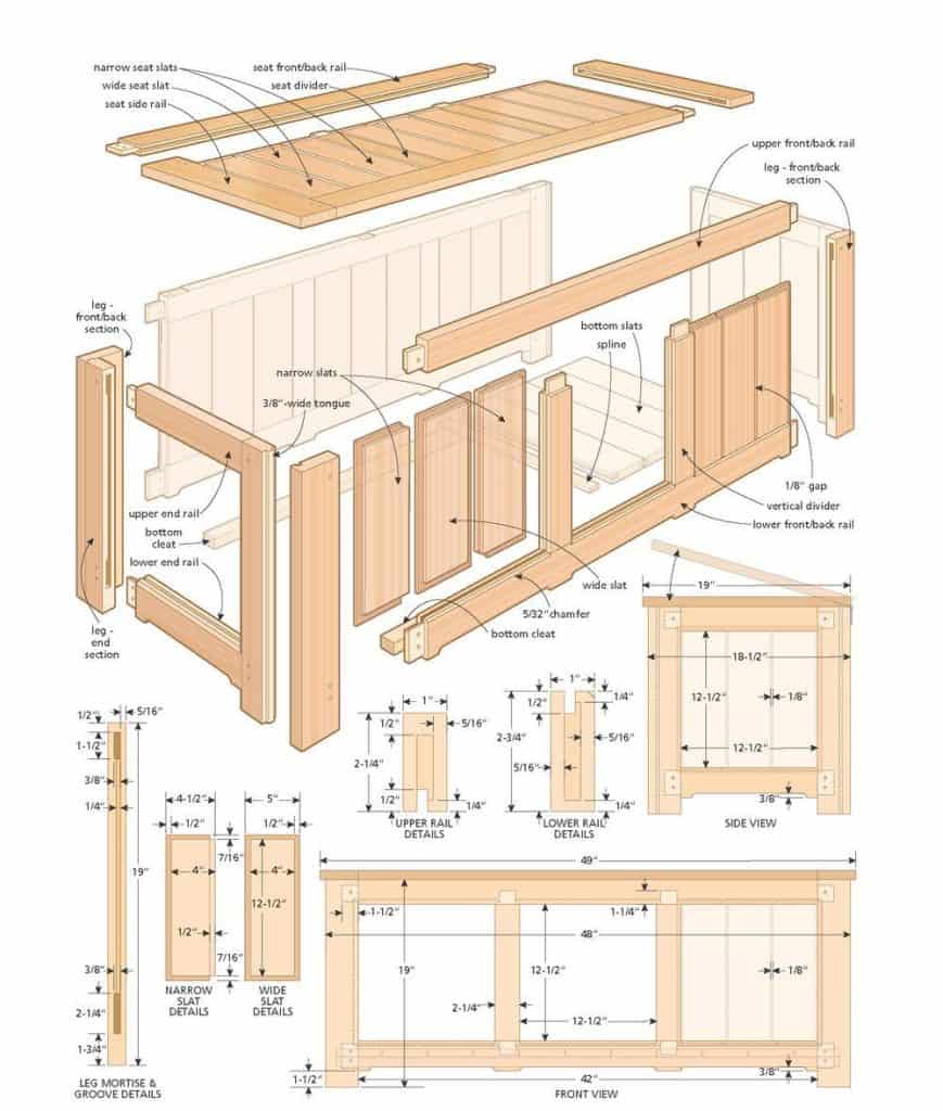 sapele deck box illustration
