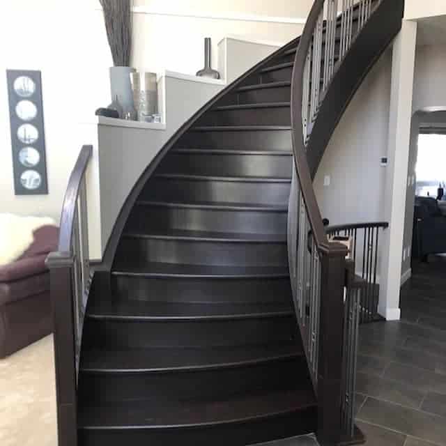 Curved oak staircase