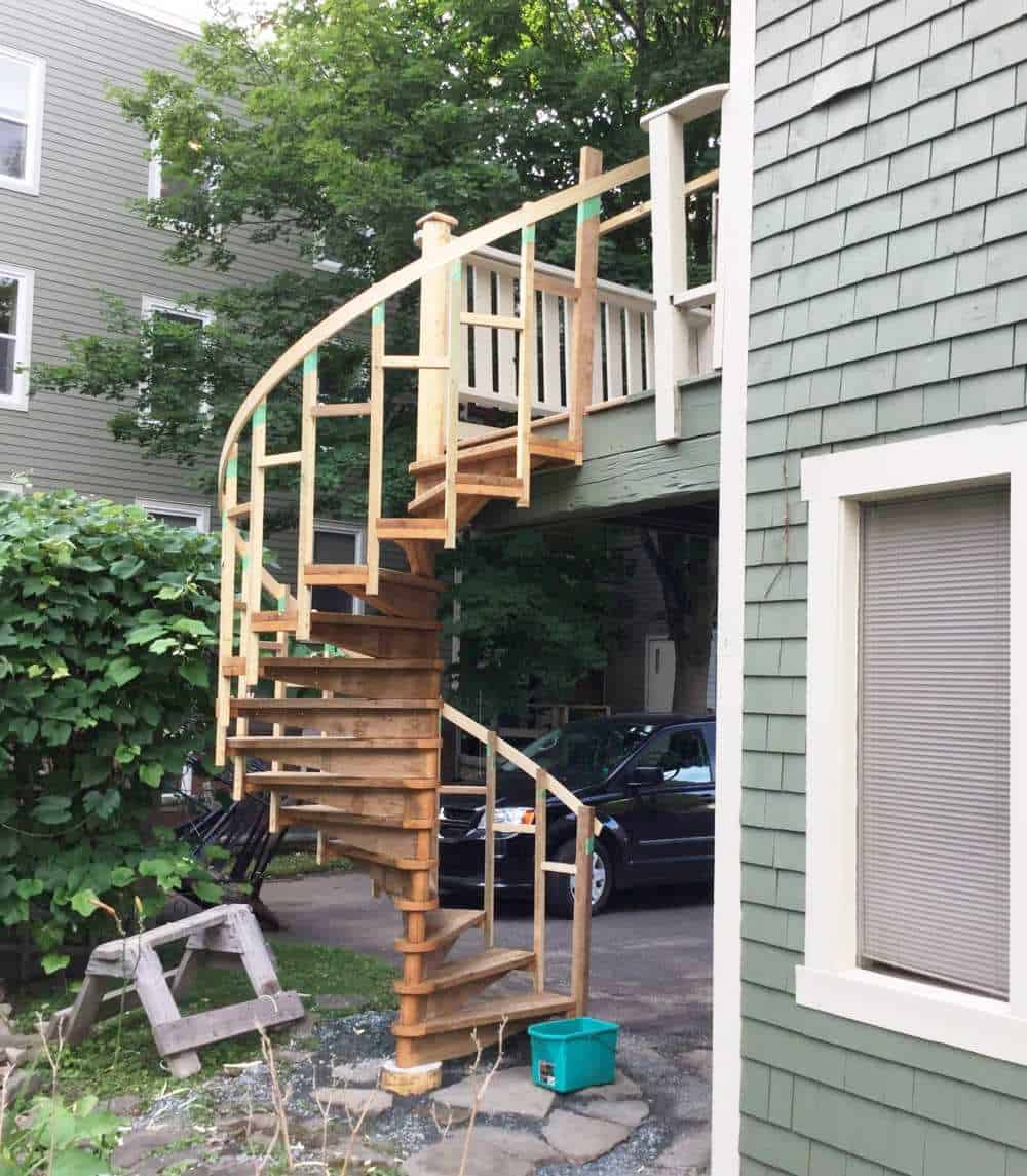 Spiral outdoor staircase