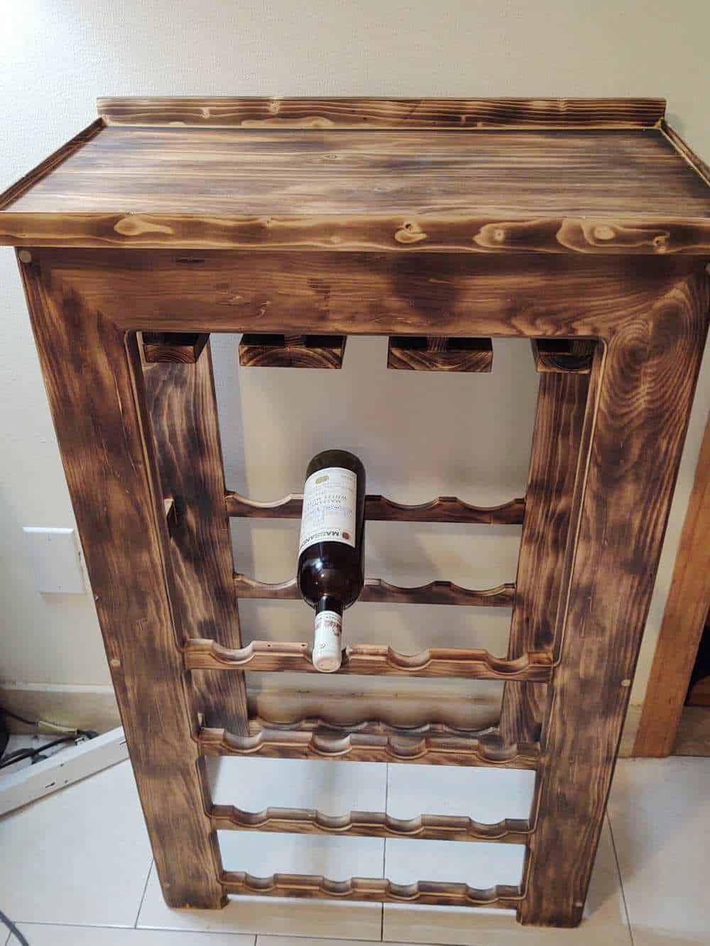 Wine rack made with 100+ year old wood