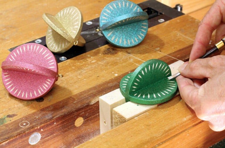 Create a set of textured ornaments