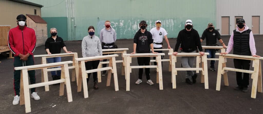 Woodworking students at Ottawa course in fall 2020.