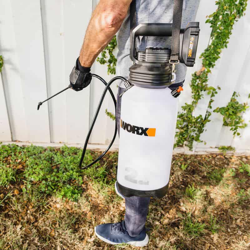 >No more pumping with WORX cordless sprayer