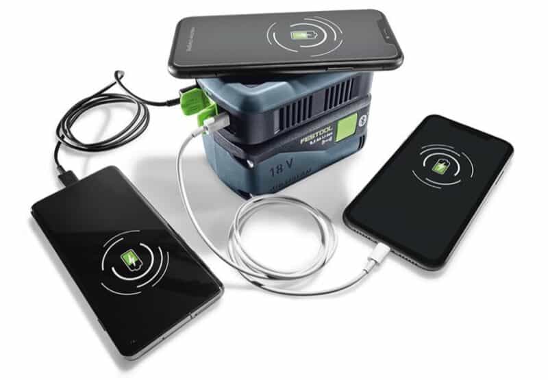 Festool mobile phone charger – clever and practical