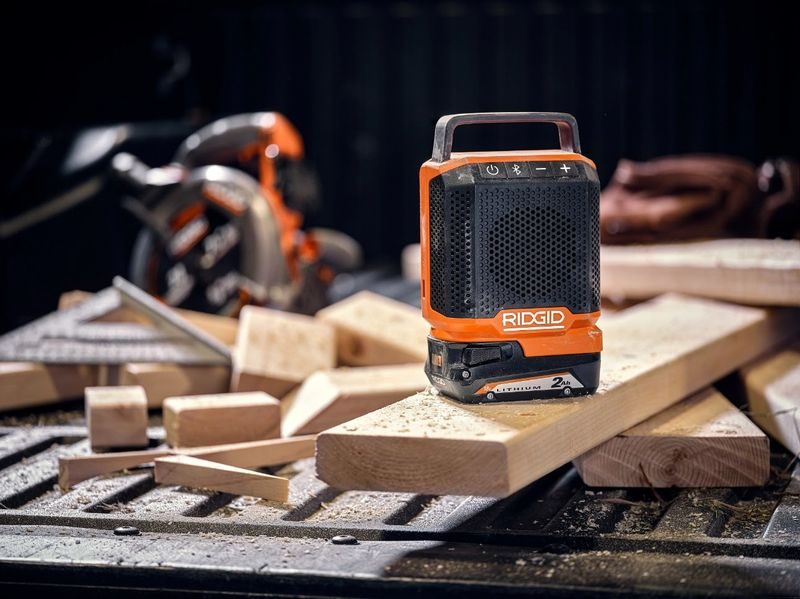 >RIDGID introduces the all new18V speaker with Bluetooth wireless technology (tool only)