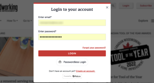Login to account example