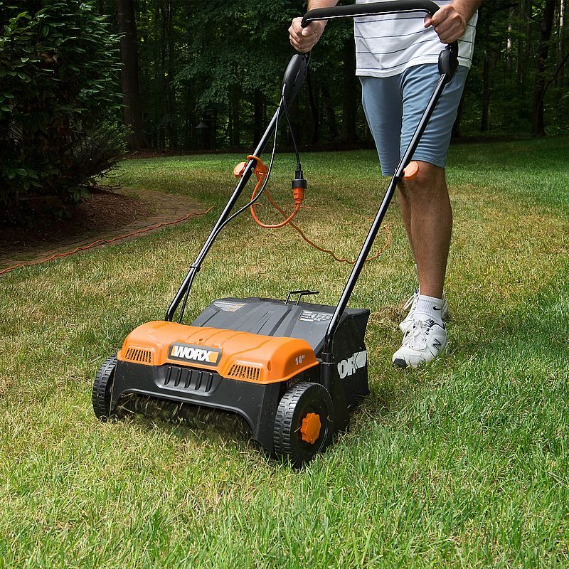 >Revitalize the lawn with an eco friendly electric dethatcher