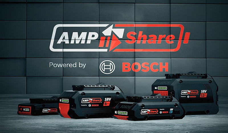>Simplifying the Jobsite for Workers with a Multi-Brand 18V Battery Platform: AMPShare