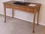desk with curved legs