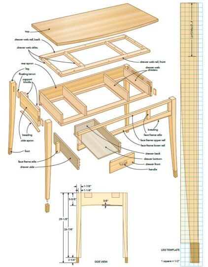 Build a desk with curved legs - Canadian Woodworking