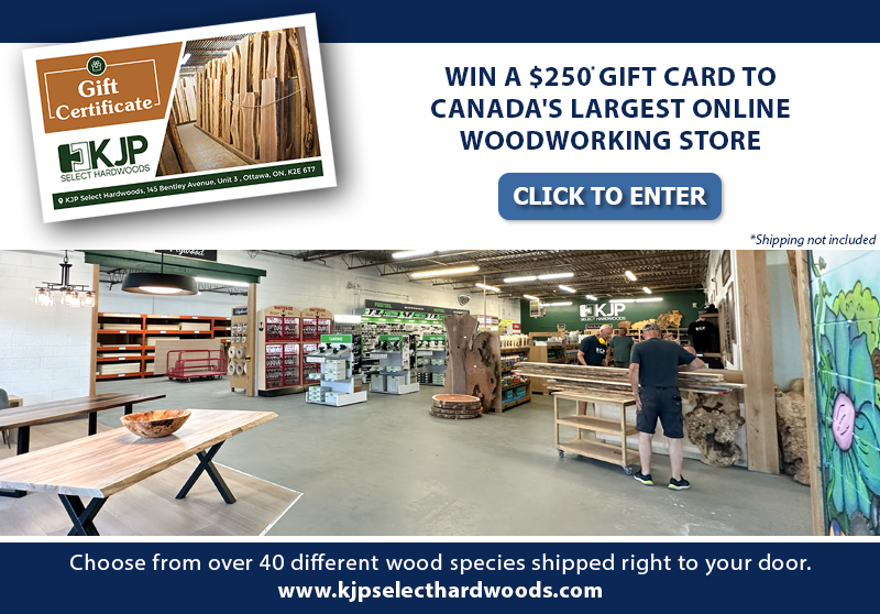 >Win a $250 KJP Select Hardwoods Gift Card