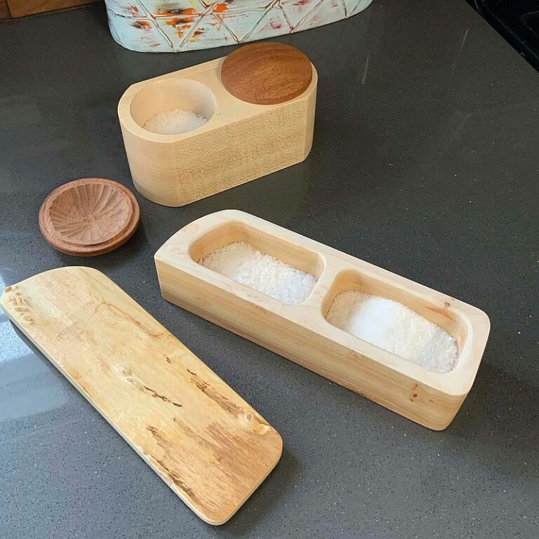 Two stylish salt cellars