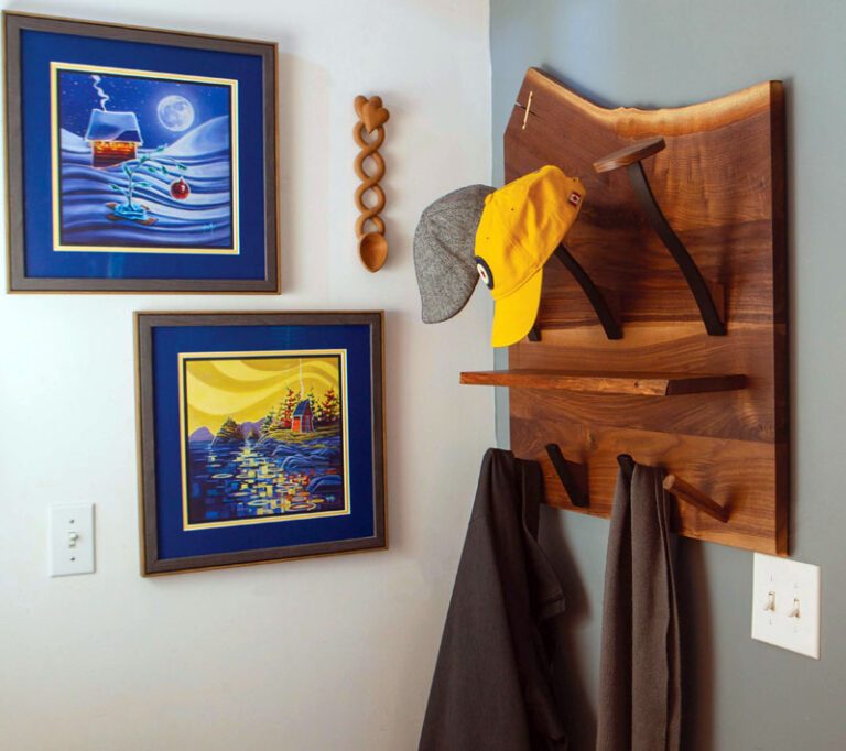 Make a space-saving live edge coat & hat rack