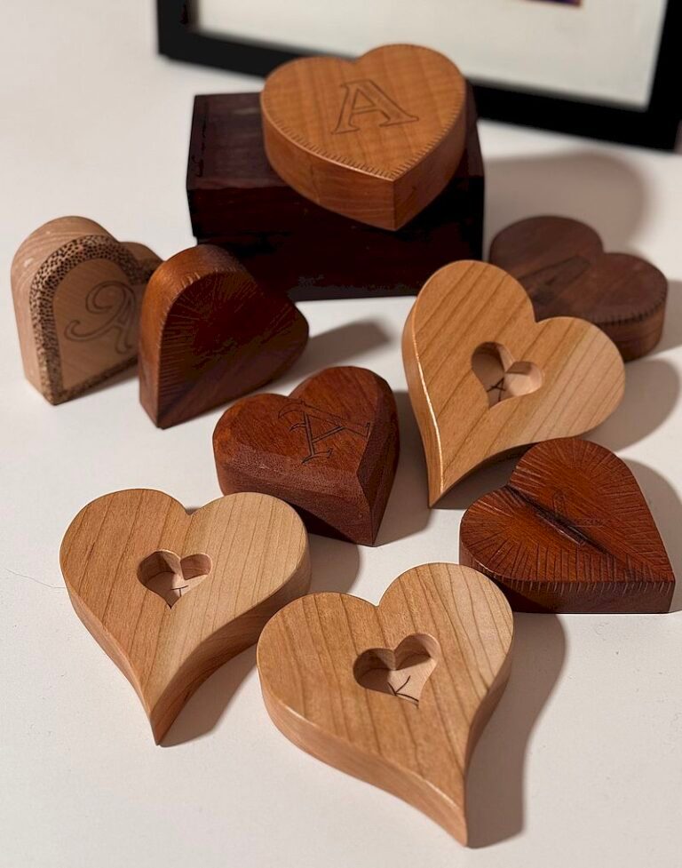 Three Wooden Hearts