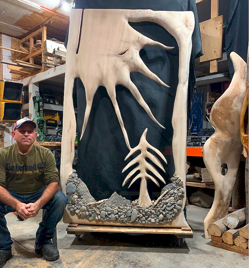 Extra-large wood sculptures