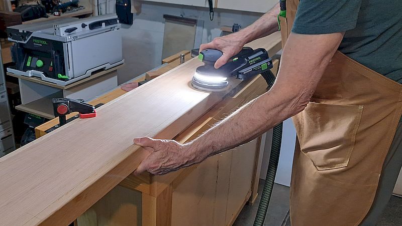 >Portable precision: the Festool ETSC 2 sander in the shop