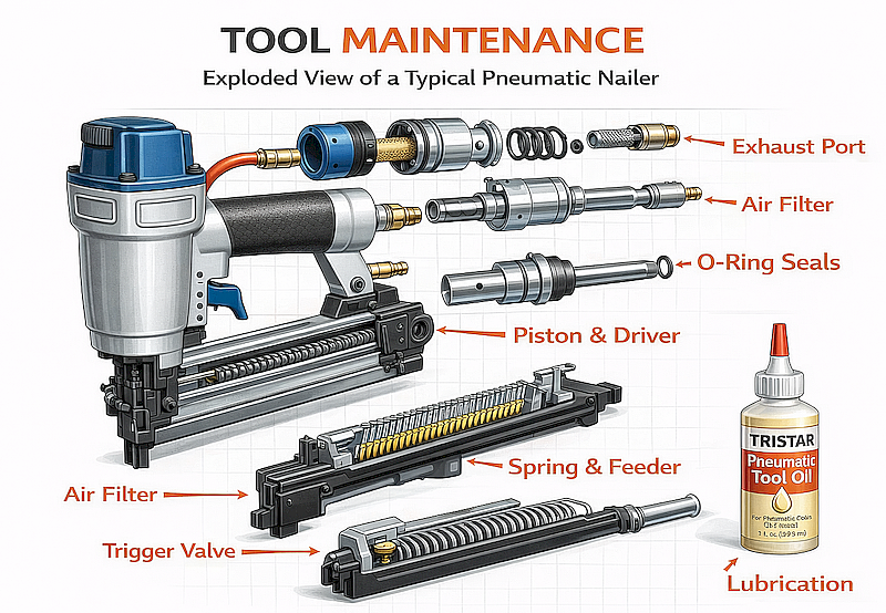 Pneumatic tool maintenance