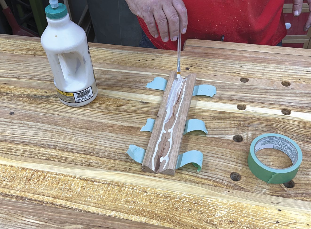 wood and copper lantern